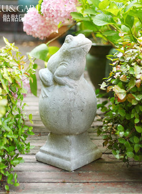欧式风绿苔粗陶土别墅罗马青蛙