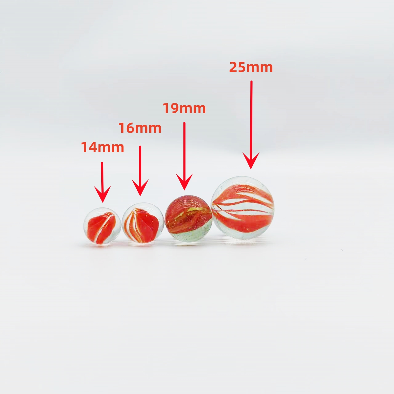 玻璃球 弹珠14mm弹珠机溜溜鱼缸装饰25mm弹珠游戏机1.6彩色玻璃珠 - 图1