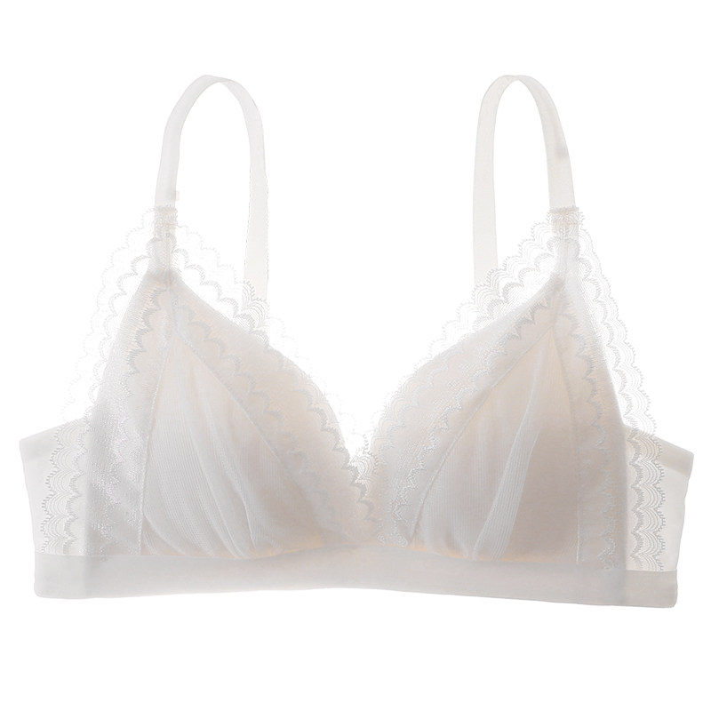 性感法式三角杯小胸聚拢薄款蕾丝 红粉女王文胸