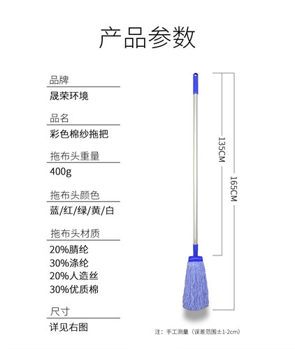 棉纱拖把2022新款神器家用老式墩布懒人拖地砖专用大号出口一拖净 - 图2