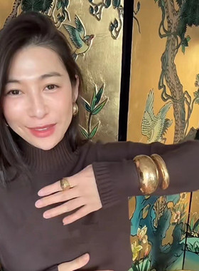 sasa同款小众设计感复古金色手镯