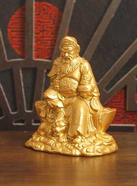 归心新款沙金色武财神赵公明摆件