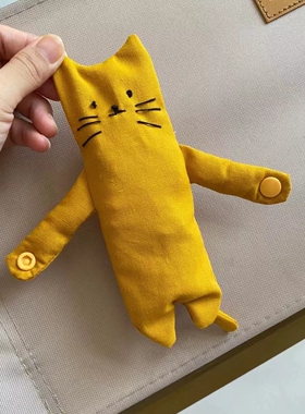忧郁猫笔袋零钱包钥匙包挂件日本同款现货天妇罗炸虾笔袋 文具盒