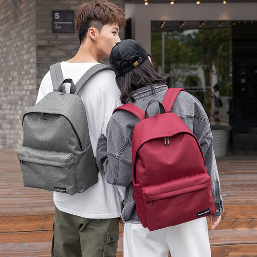高端定制LOGO双肩包韩版初高中大学生书包女青年简约户外旅行背包-图0