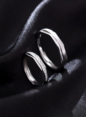 新款S925纯银莫比乌斯情侣戒指男