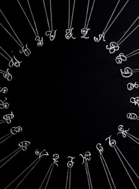 新款925银灵动26字母项链女小众