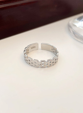 新款S925银复古表链戒指女新款潮