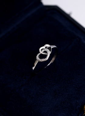 2026S925银简约复古爱心戒指女磨