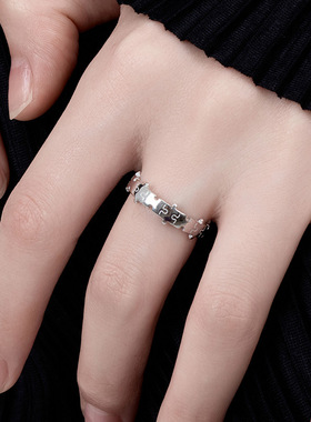 新款S925银中性风设计拼图碎片戒