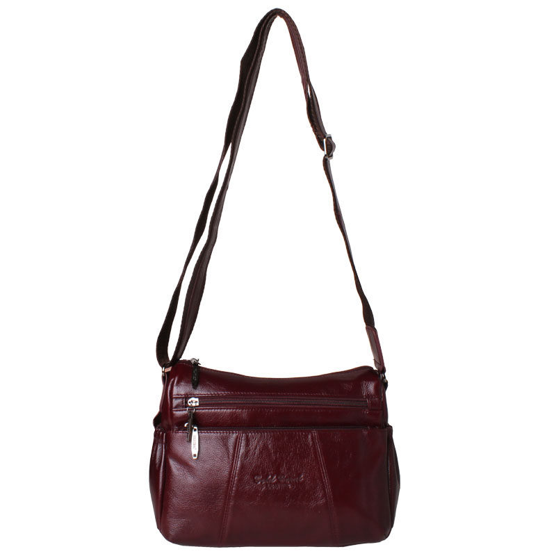 头层牛皮中年女士单肩休闲斜挎包 天博服饰女士包袋