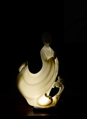 创意中式禅意小沙弥和尚小僧摆件创意灯饰玄关客厅家居陶瓷装饰品