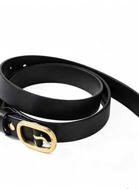 整皮2.8小皮带男细3真皮裤腰带头层纯牛皮3.3腰带窄款裤带女针扣