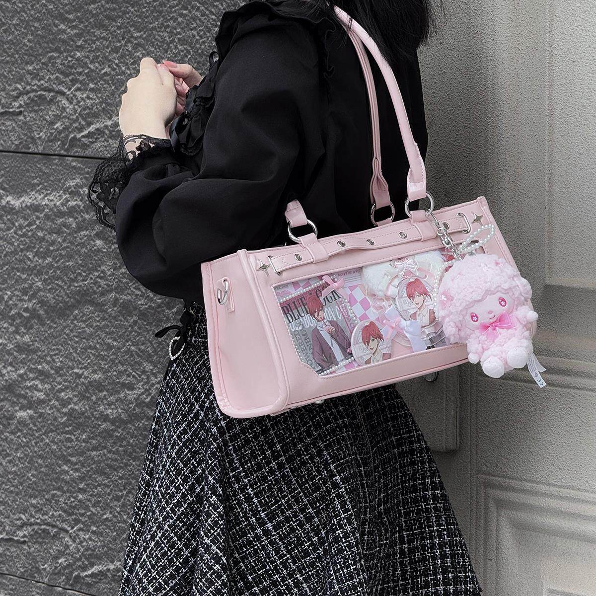 AORDA 二次元单肩斜挎追星痛包女小食量吧唧手提高颜值娃娃收纳包 - 图1