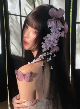 超仙紫色铃兰花流苏发夹新中式新娘头饰森系花朵发饰古风汉服配饰