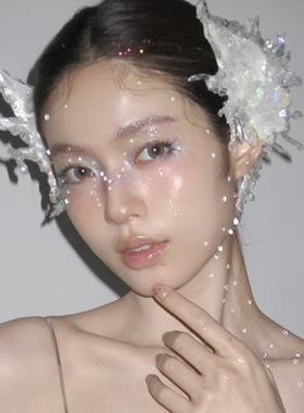 贴脸水珠泪珠泪痣妆容圣母泪仿妆脸部饰品透明泪滴拍照创意妆滴胶