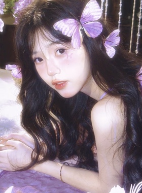 小红书同款紫色氛围感蝴蝶发夹女小众设计抓夹2025年网红新款发饰