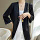 Acetate satin light luxury blazer three-quarter sleeve Korean version