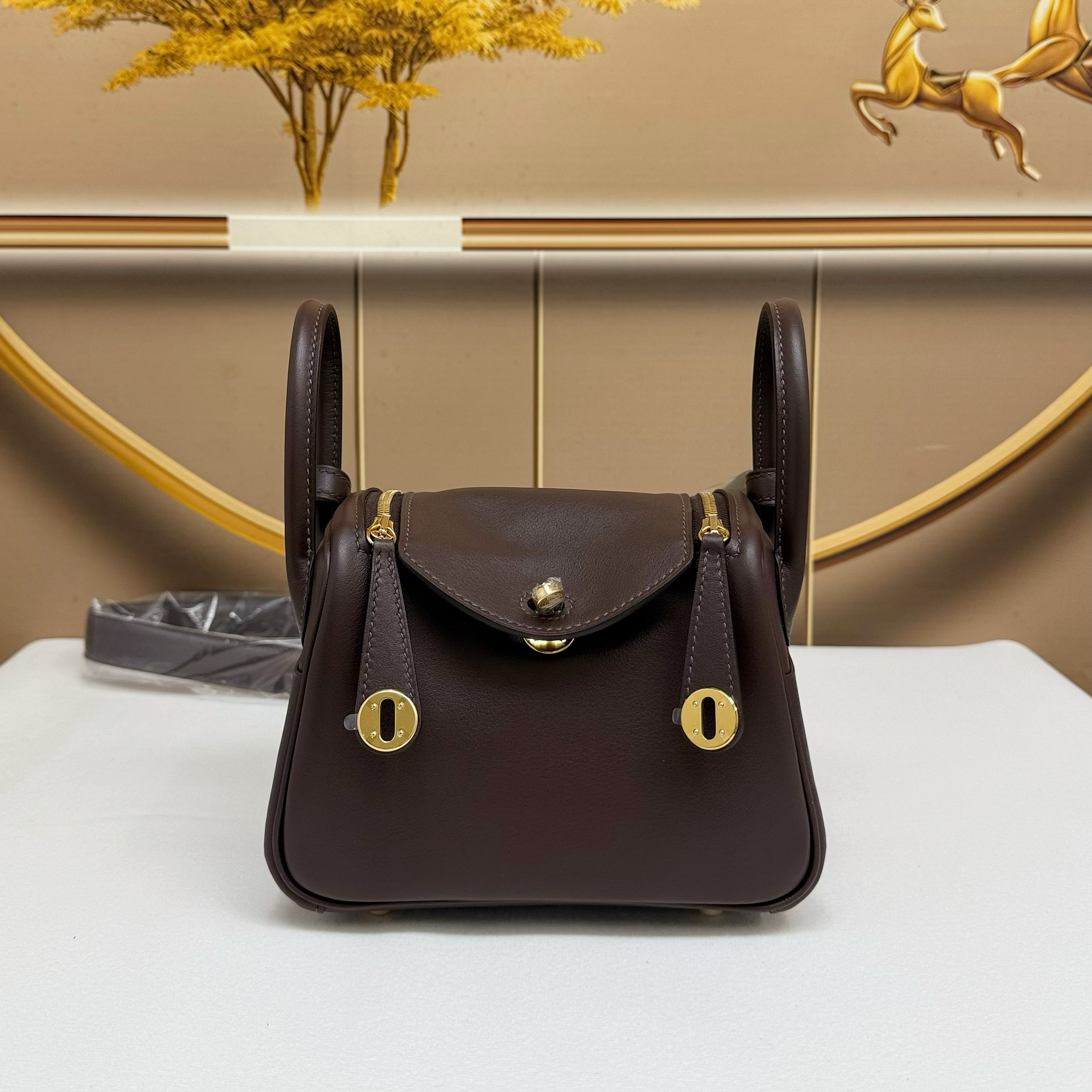 二代手工蜡线迷你琳迪包原版牛皮女士单肩斜挂手提医生药箱包包 - 图1