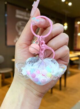 新款彩珠白色雪花电视机流沙瓶小