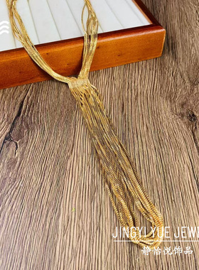 欧美夸张设计感Y字型毛衣链金属