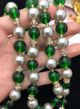 其他复古宫廷风琉璃珠珍珠长项链