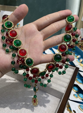 无青岛中古项饰高级设计红绿项链