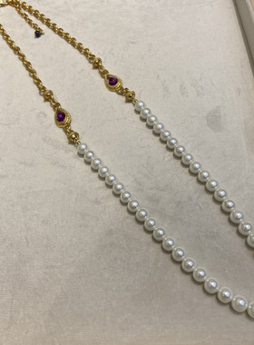 施家珍珠高版本真金电镀长链条项