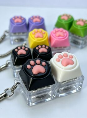 爆款爪双键键帽解压按键钥匙扣马