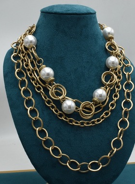 合金中古Vintage法式复古时项链