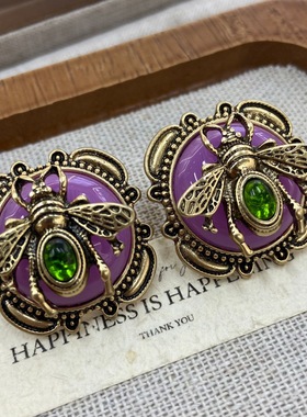 青岛外贸俄罗斯金款复古昆虫动物