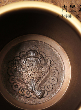 富贵有余缸招聚财黄铜米缸摆件