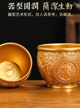 黄铜米缸聚宝盆存钱罐聚财缸摆件