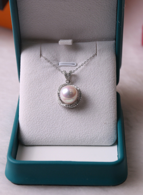 珍珠批发10-11mm圆珠强光基本无瑕S925银吊坠 淡水养殖珍珠强光