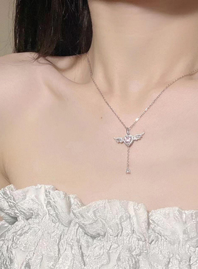 小翅膀会动的纯银项链~天使之心~