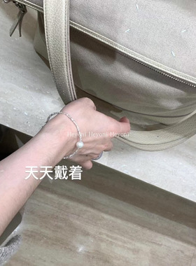 韩国极简风纯银珍珠手链送礼物女