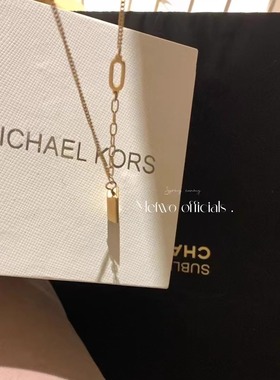 一勺甜钛钢锁骨链女小金砖项链