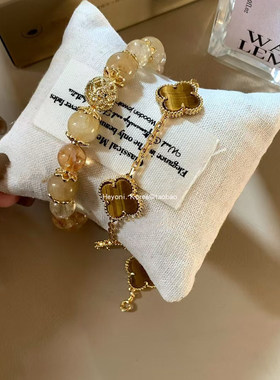 国风轻奢贵气招财转运黄水晶手链