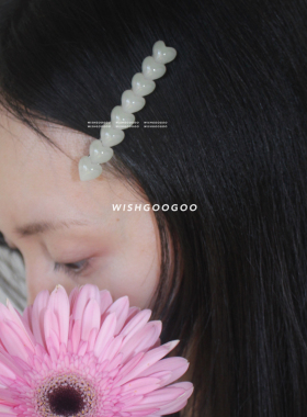 WISHGOOGOO韩国进口小爱心发夹女ins果冻质感细长刘海边夹鸭嘴夹