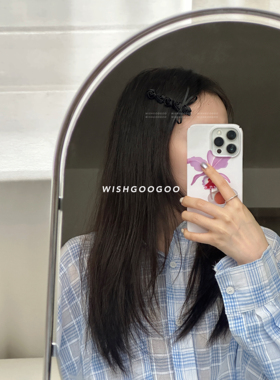 WISHGOOGOO手工小玫瑰赫本发夹女蝴蝶结一字夹边夹鸭嘴夹刘海发饰