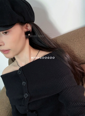WISHGOOGOO毛绒绒黑煤球耳钉女锆石小众设计时尚辣妹925银针耳饰