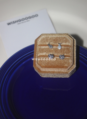 WISHGOOGOO水果耳钉女小巧苹果小梨设计通体925纯银通勤可爱耳饰