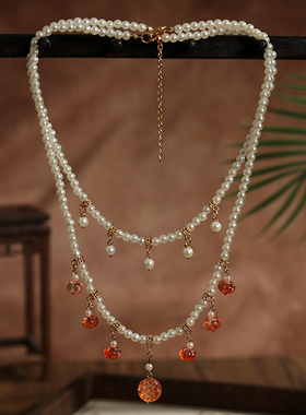 新中式古风双层璎珞项链