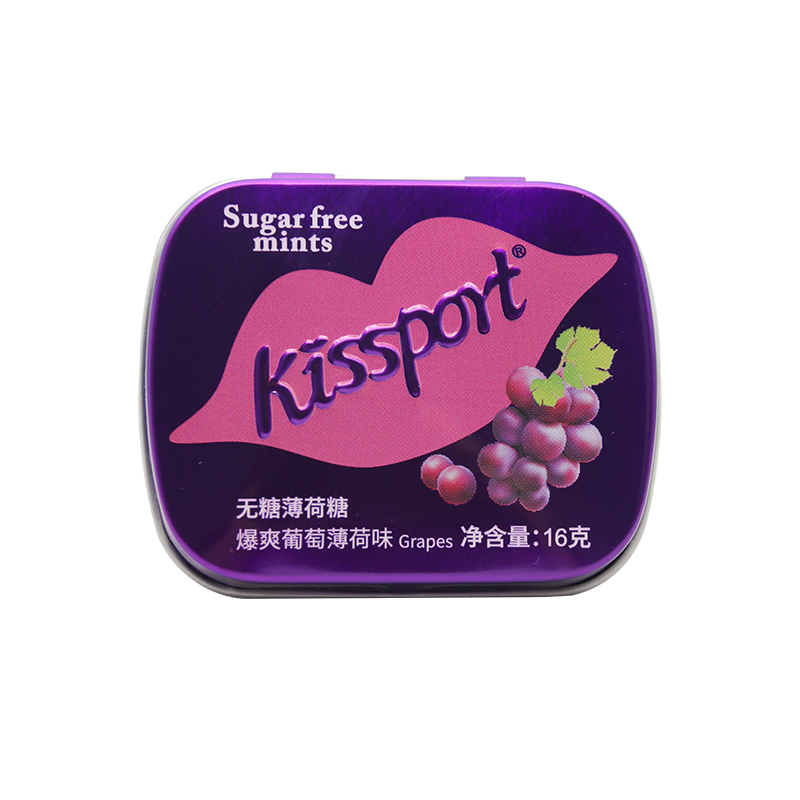 裸价临期 Kissport无糖薄荷糖16g柠檬葡萄水蜜桃薄荷味等追剧零食 - 图1