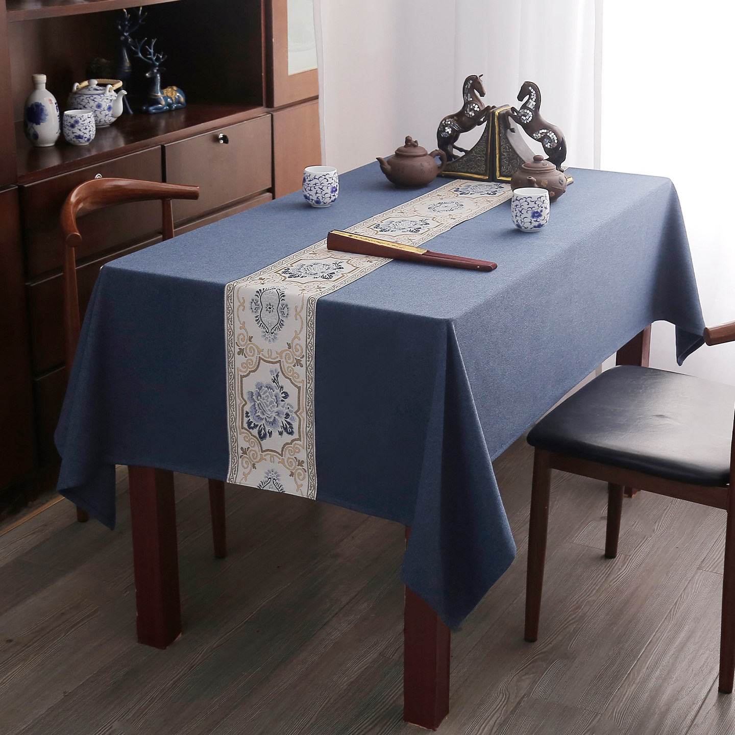 新中式茶几布艺桌布长方形会议禅意茶桌布高级纯色仿棉麻餐桌台布,淘宝优惠券,粉丝福利购,淘宝优惠卷