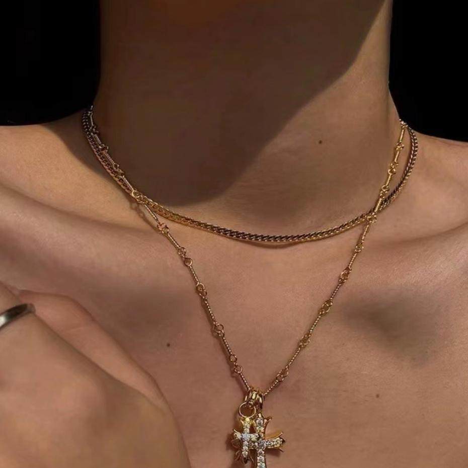 哥特之心配链18K白金电镀925纯银竹节链 素链 麻花链 单链子项链,淘宝优惠券,粉丝福利购,淘宝优惠卷