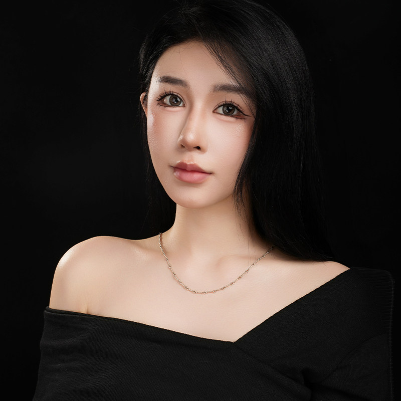 哥特之心配链18K白金电镀925纯银竹节链 素链 麻花链 单链子项链,淘宝优惠券,粉丝福利购,淘宝优惠卷