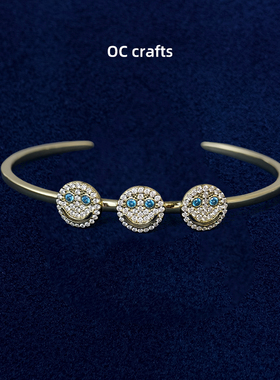 开口调节三笑脸手镯EYEFUNNY风格