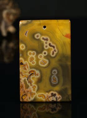 玛瑙方牌项坠毛衣链