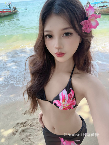 Sunset日落黄昏欧美印花泳装比基尼修身裹裙三件套泳衣女款沙滩 - 图1