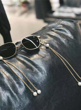 眼镜链条挂脖复古洛丽塔女简约男时尚装饰带珍珠防滑挂绳眼睛链子
